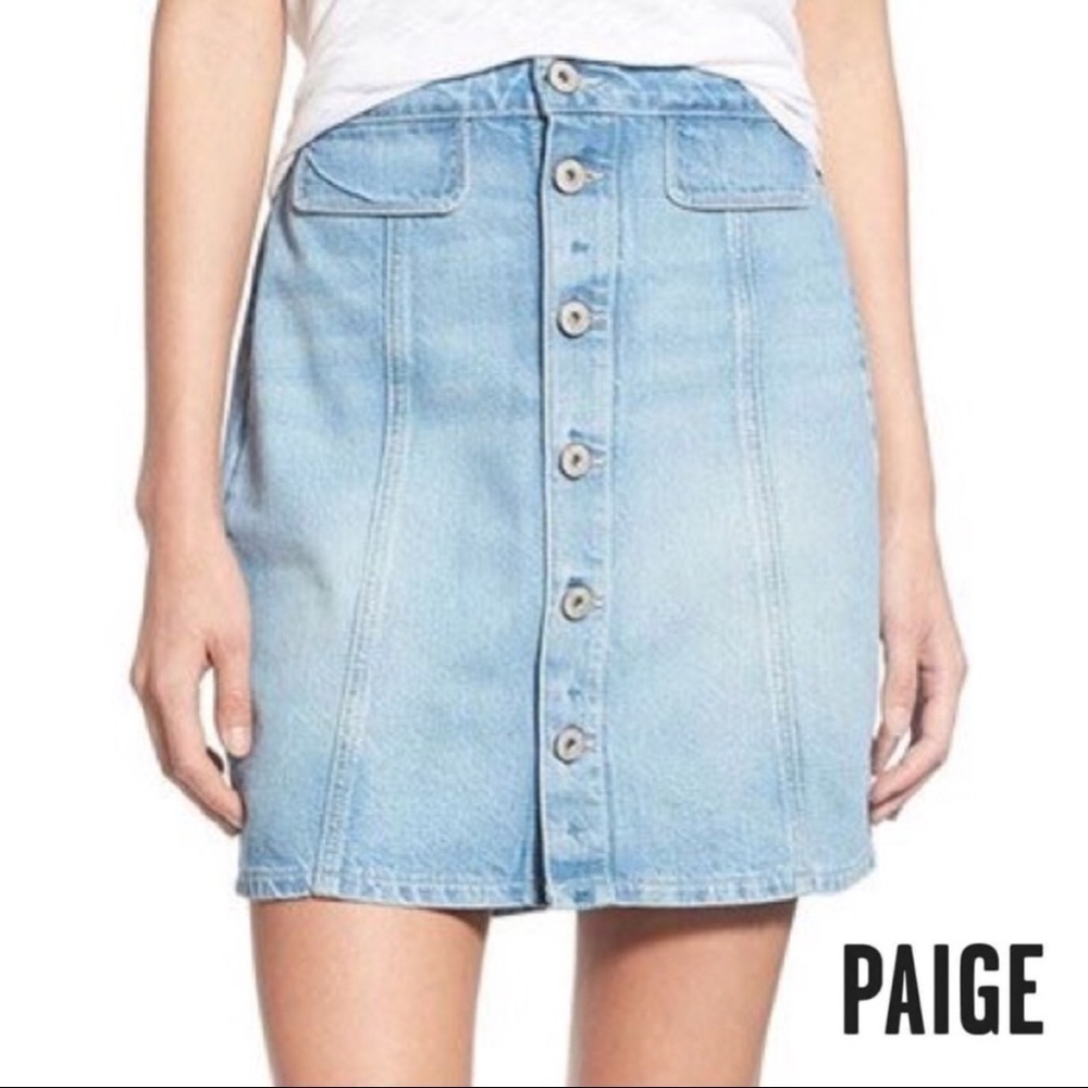 Paige Bianca Button Front Denim Skirt Size 10